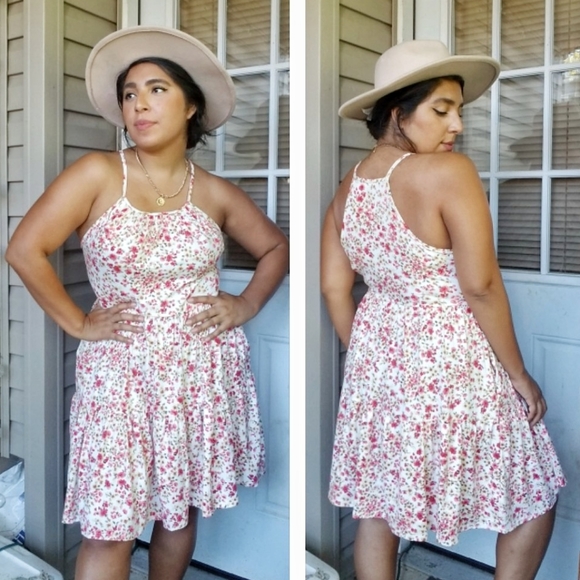 TWIRLING IN FLORALS OFFWHITE CREAM FLORAL DRESS - Picture 2 of 16